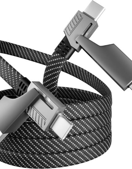 4 in 1 Charging Cable Fast Charging 65W, USB C Cable 4-in-1 USB Multi Charging Cable with E-Mark Chip, Multiple iPhone Charger