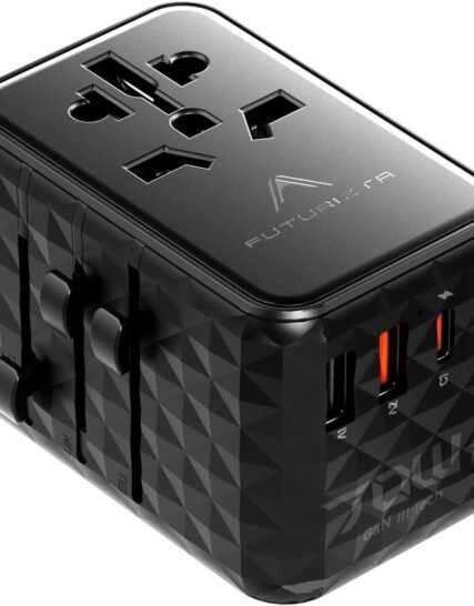 All in 1 TravlMate 5v and 20v Laptop, MacBook, Mobile 70W GaN Universal Travel Adapter, 2500W, Global Plug Compatibility, 4-in-1 Design