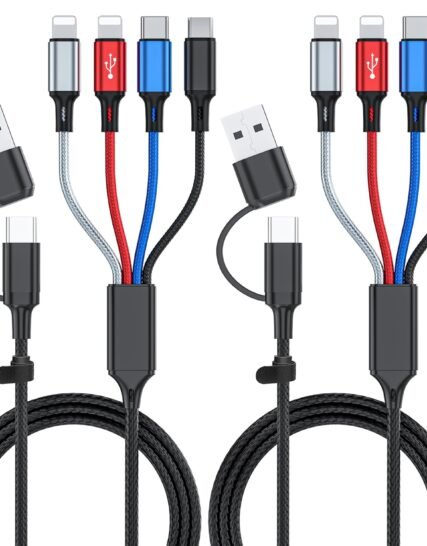 6 in 1 Multi Charging Cable 2Pack-6FT Multi USB Cable 3A Multi Charger Cable